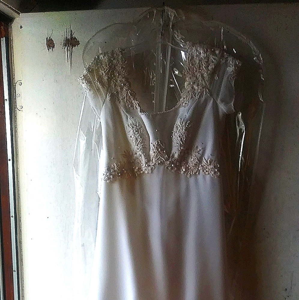 Embroidered sequenced & hand beaded wedding gown